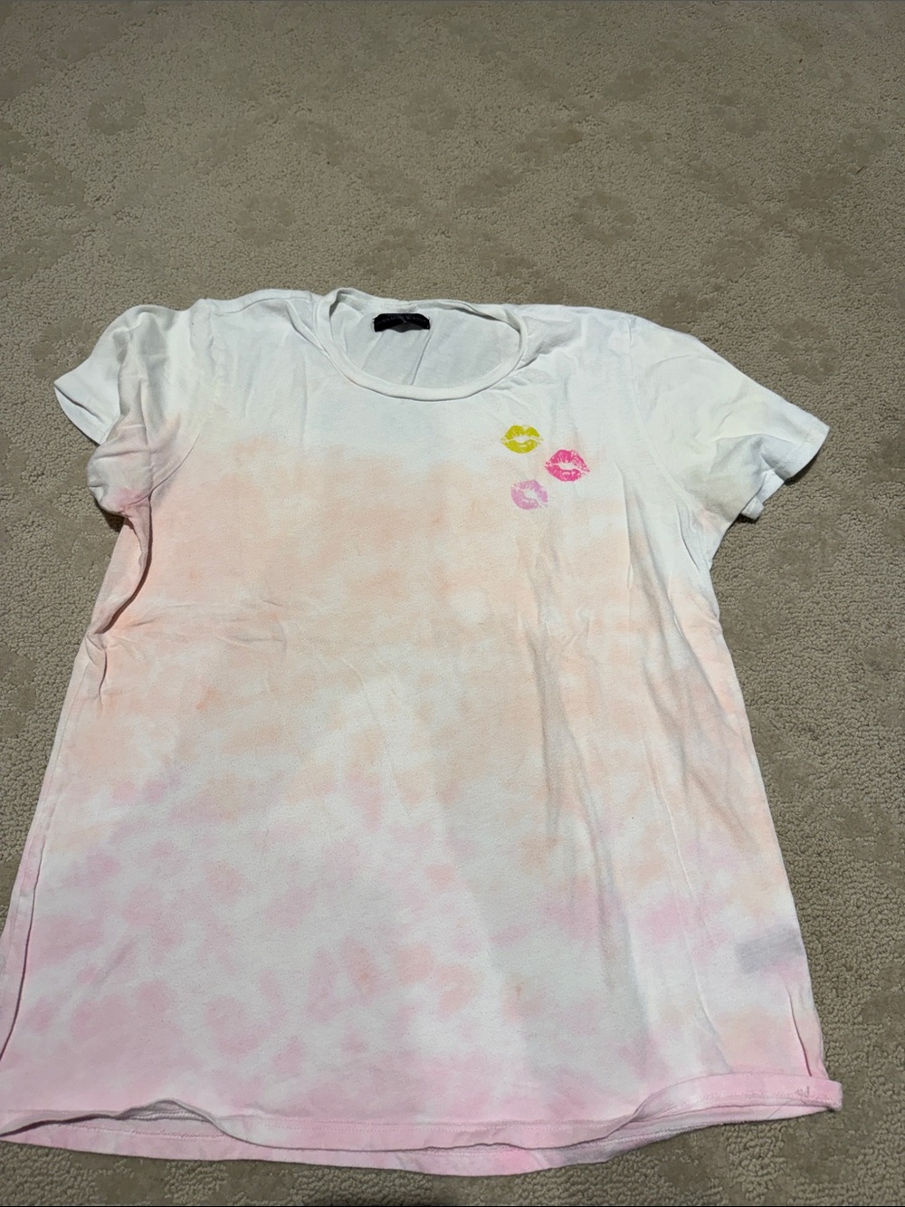 Pink Tie-Dye Kiss Graphic Tee